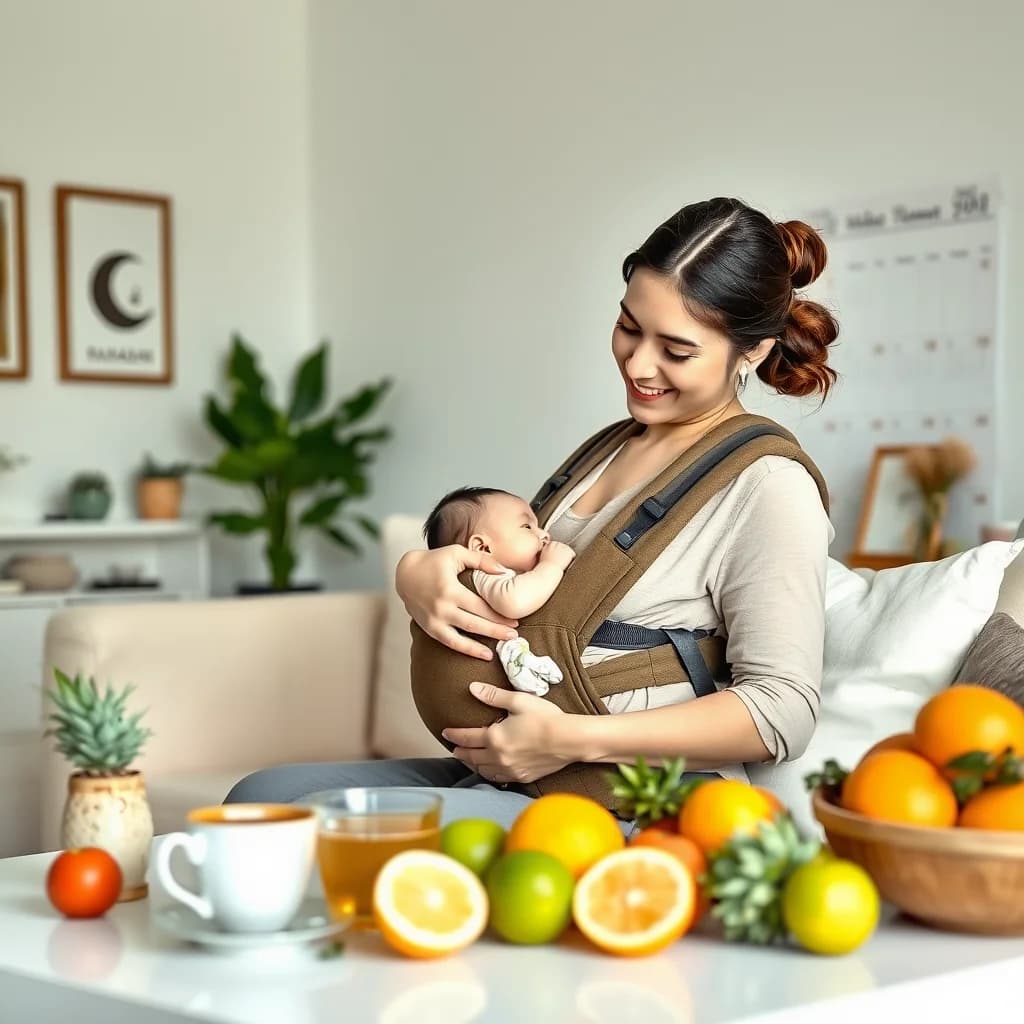 Ibu menyusui dan bayinya dalam suasana yang seimbang dan damai