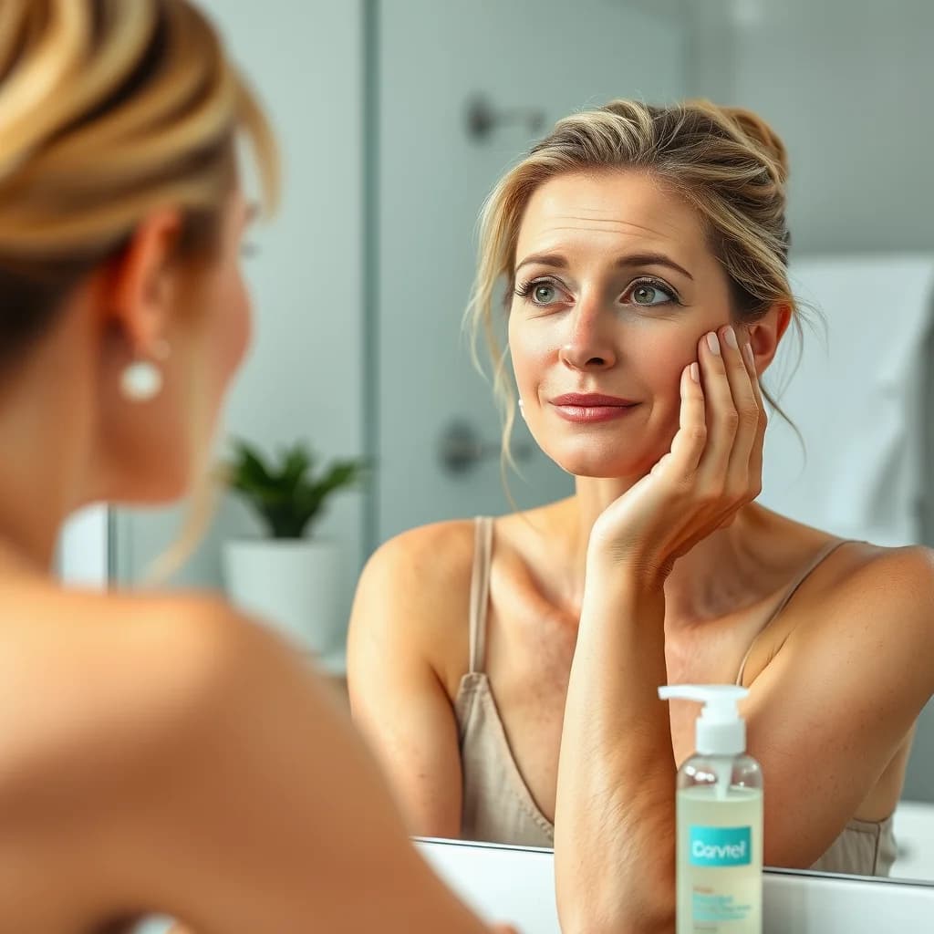 Perempuan dengan kulit kering dan keringat berlebihan