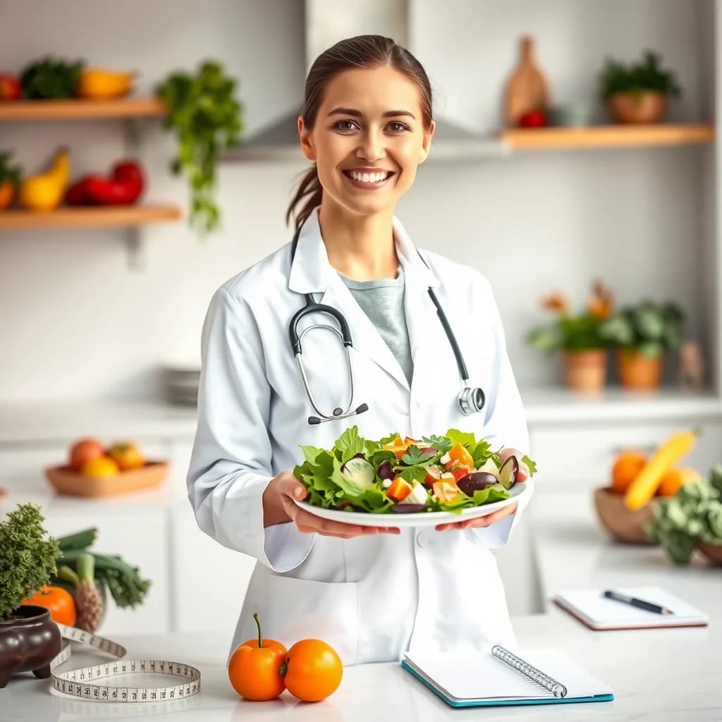 Dokter memeriksa pilihan makanan sehat untuk diet ketat