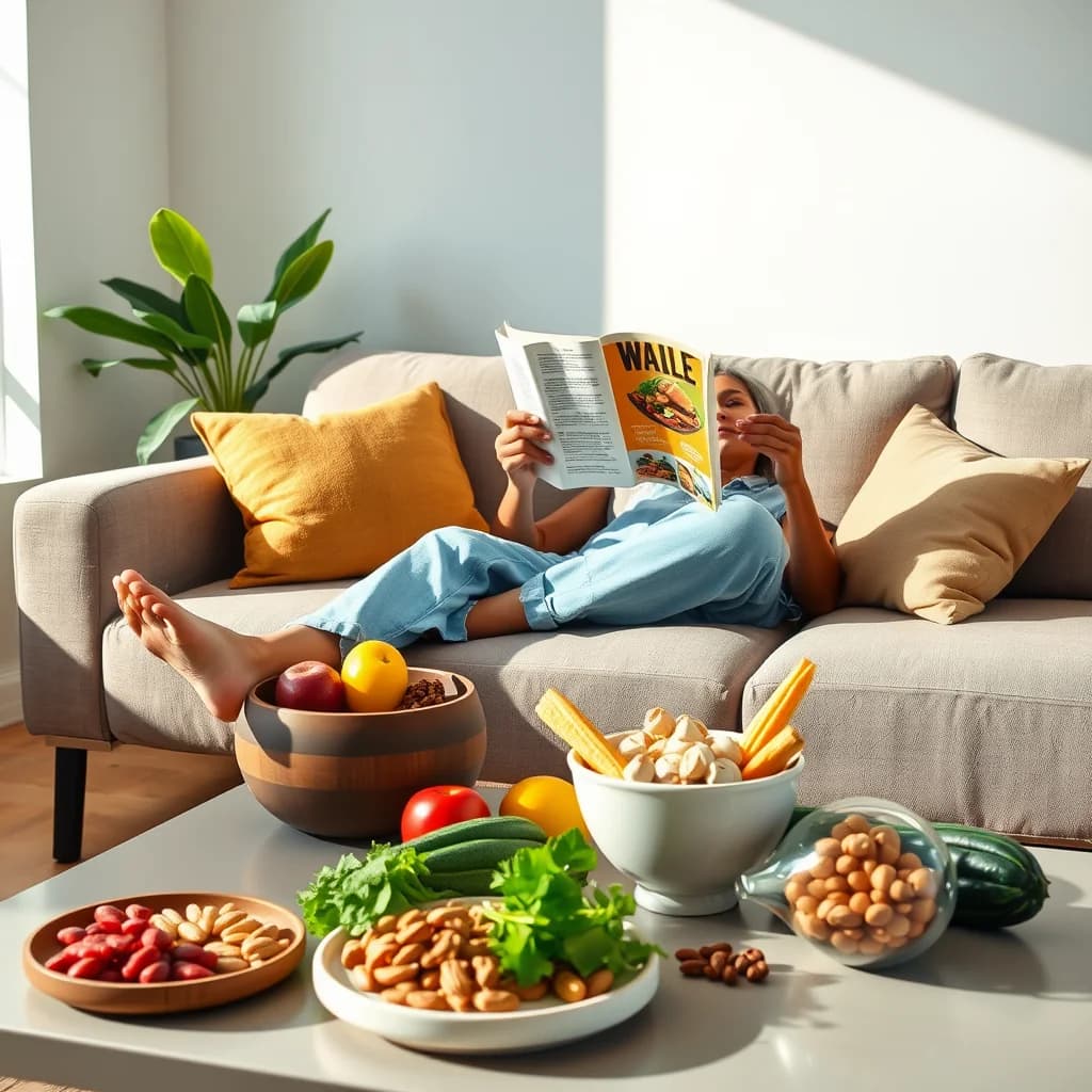 Seseorang mengonsumsi makanan sehat tanpa melakukan olahraga