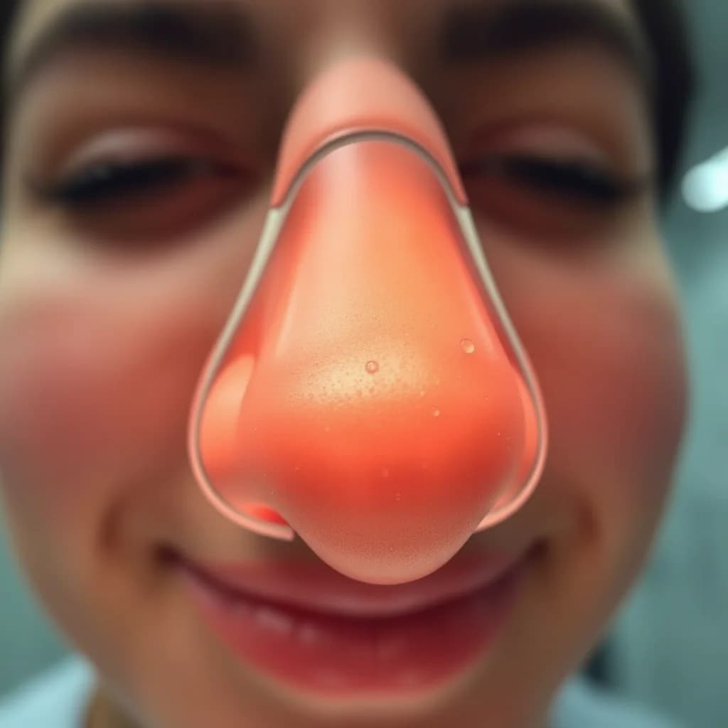 Ilustrasi hidung sehat dengan lendir dan upil yang seimbang