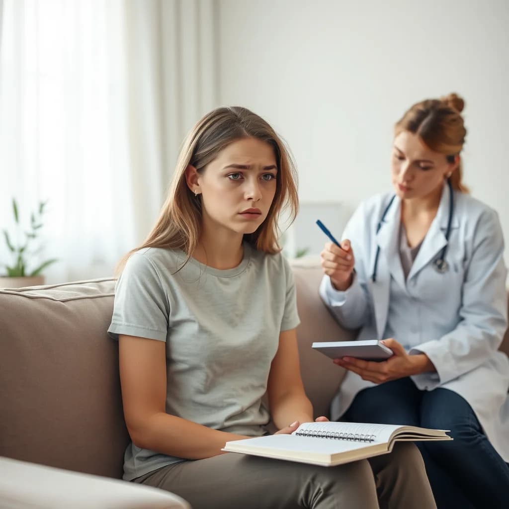 Seorang psikolog melakukan terapi dengan pasien yang mengalami trauma