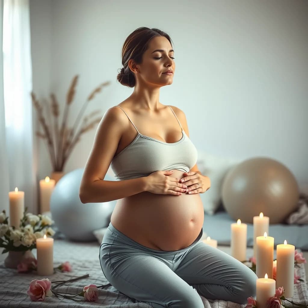 Ibu hamil dengan dukungan bidan dalam ruang bersalin yang tenang