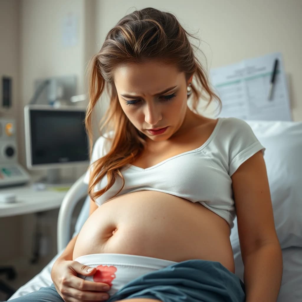 Ibu hamil mengalami gejala darah keguguran di rumah sakit