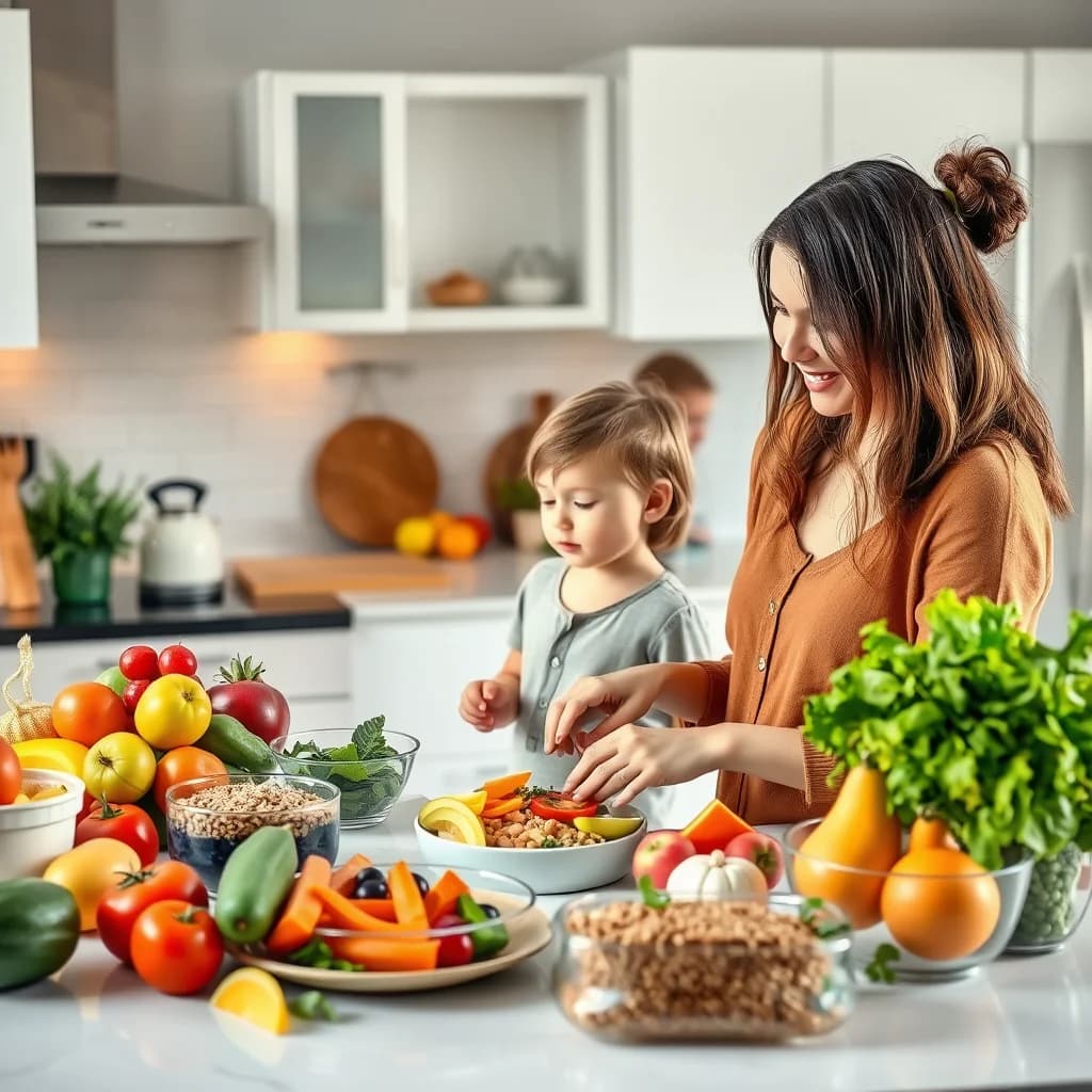 Ibu memasak makanan seimbang untuk anaknya untuk mendukung perkembangan otak cerdas
