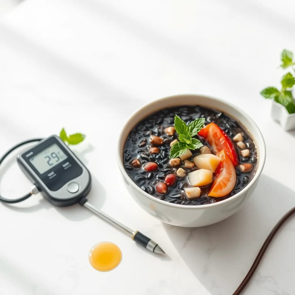 Porsi ketan hitam lezat yang siap dikonsumsi untuk menjaga kesehatan