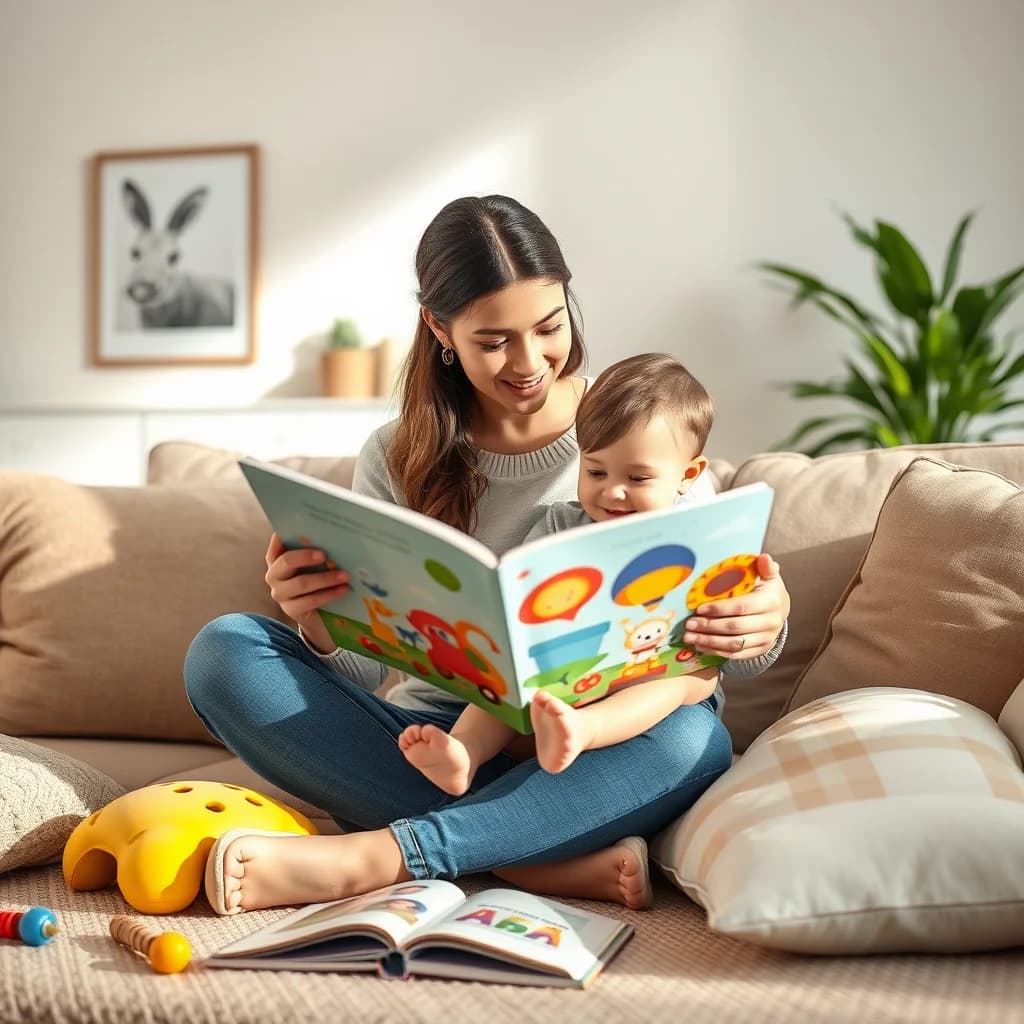 Ibu membacakan buku anak untuk meningkatkan perkembangan otak dan kreativitas sejak dini