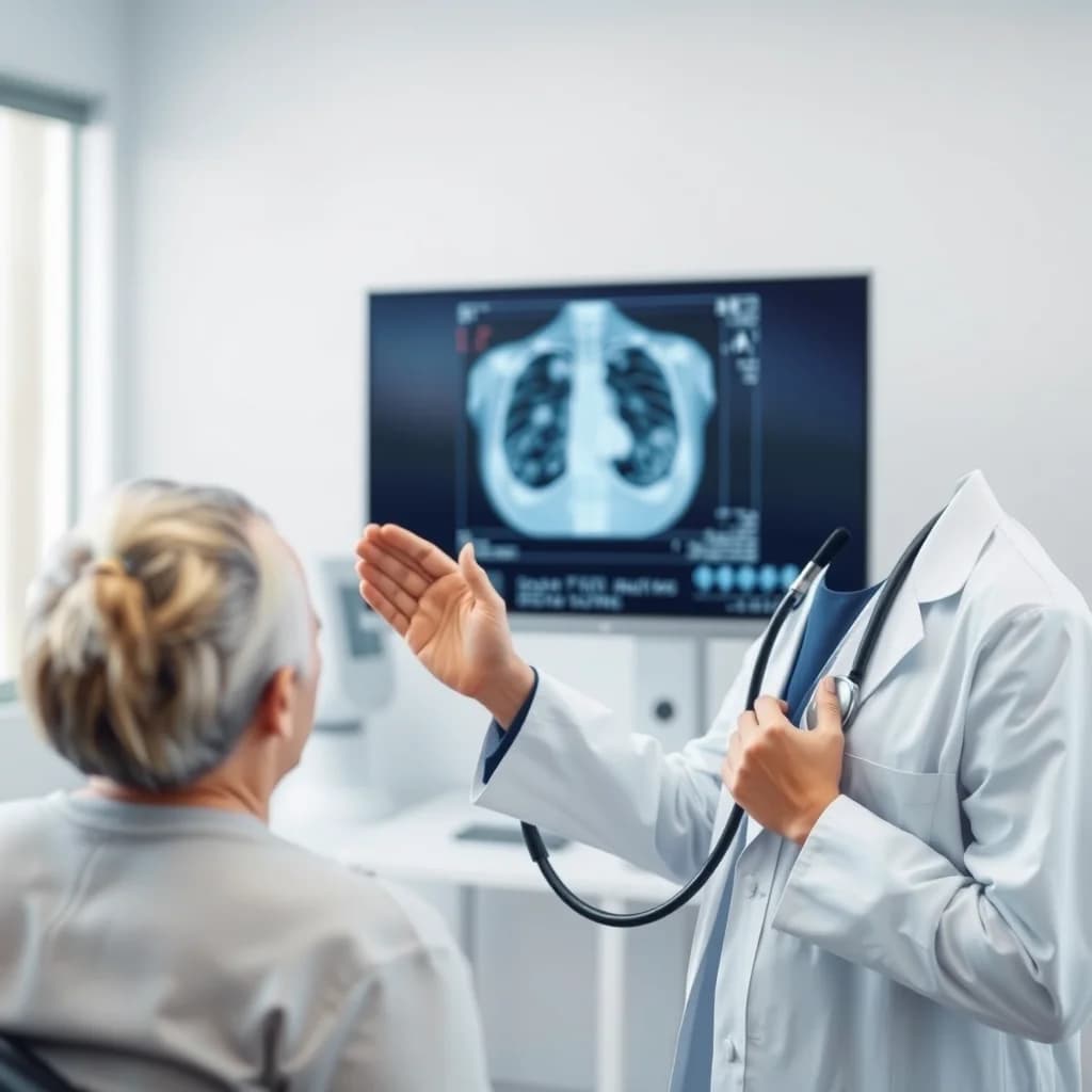 Dokter memeriksa paru-paru pasien untuk mengatasi cairan di paru-paru