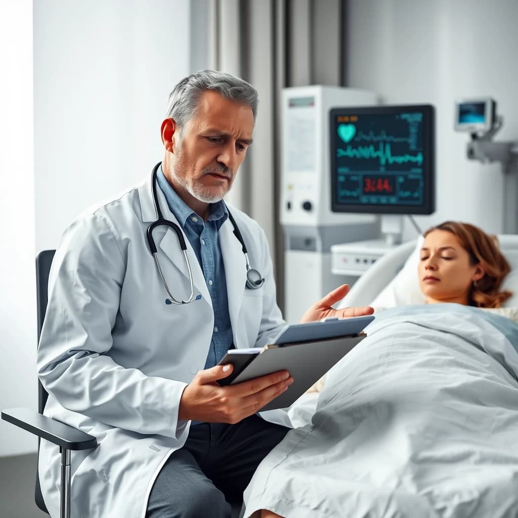 Dokter memeriksa pasien yang mengalami sesak napas