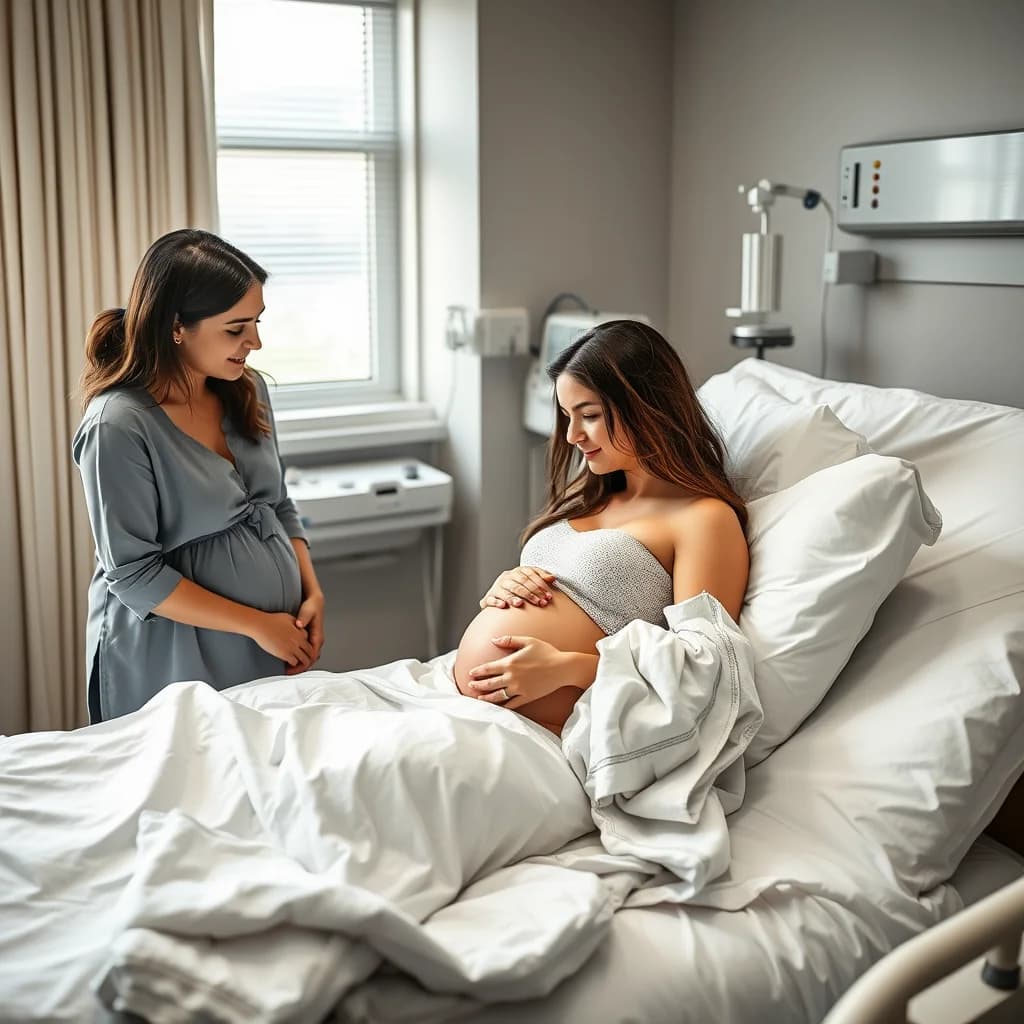 Ibu hamil bersiap melahirkan di rumah sakit dengan dukungan pasangan dan doula