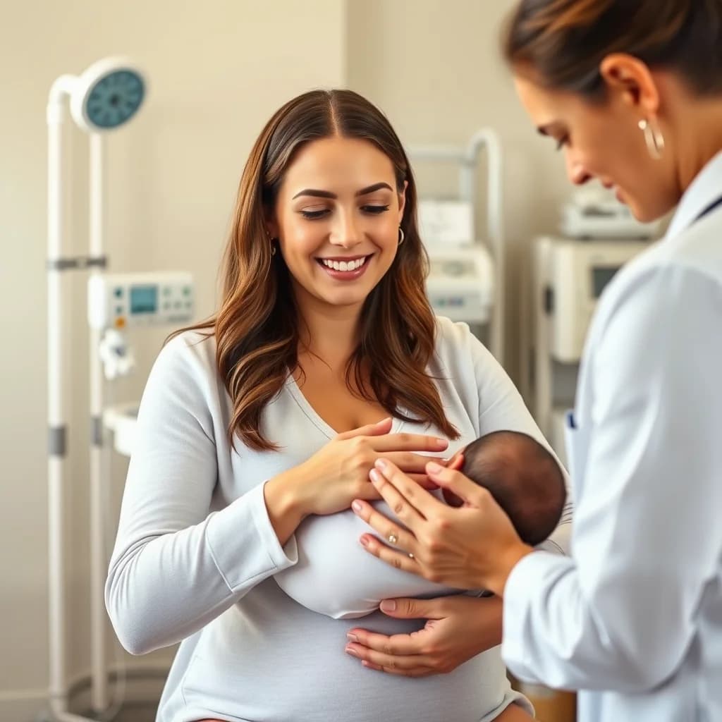 Ibu menyusui mendapat bantuan dari dokter untuk melakukan pijat laktasi