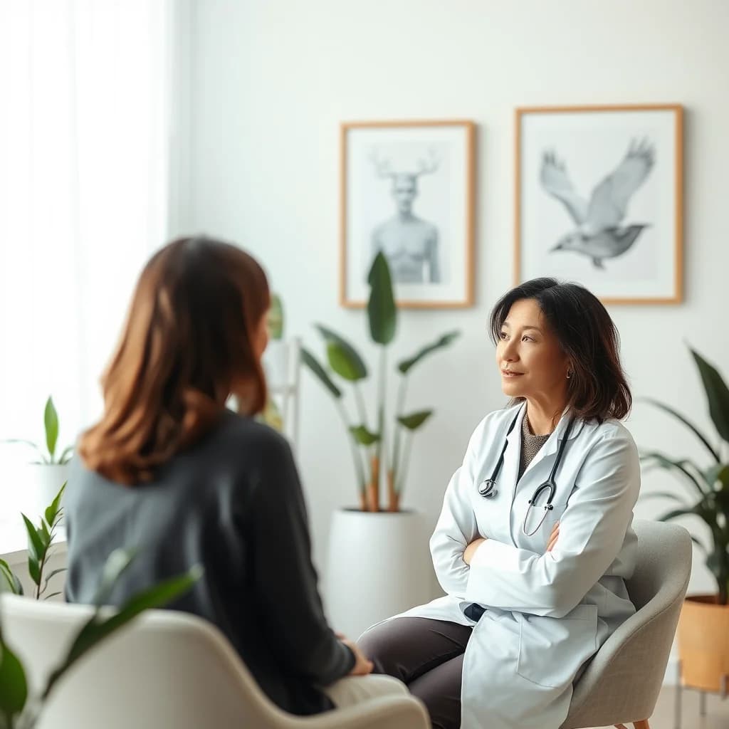 Profesional kesehatan mental mendengarkan permasalahan pasien