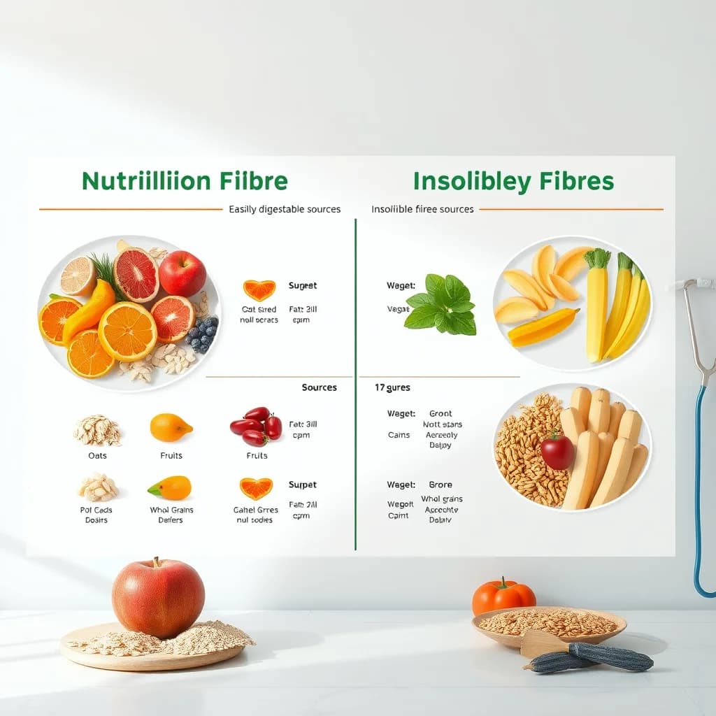 Gambar perbandingan serat larut dan tidak larut dalam sumber makanan alami