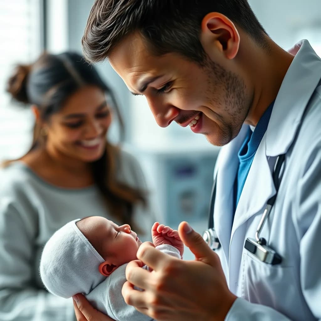 Dokter menyaksikan bayi baru lahir untuk mendeteksi kelainan genetik